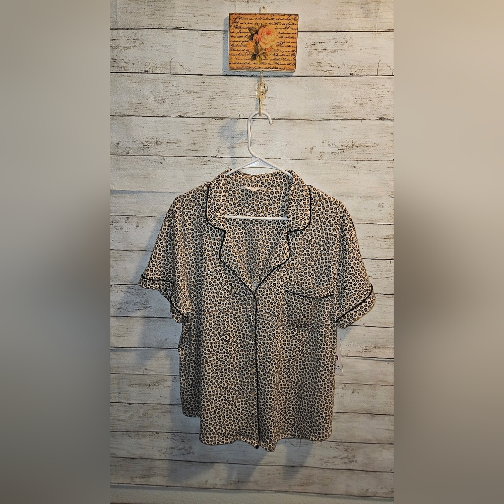 George Brown and Black Leopard Print Blazer